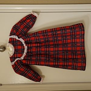Like New 90's Vintage Lanz of Salzburg Girl's Red Plaid Flannel Nightgown 2T